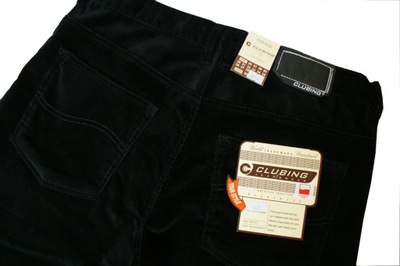 Długie Spodnie sztruks 100-102cm W40 L38 czarny