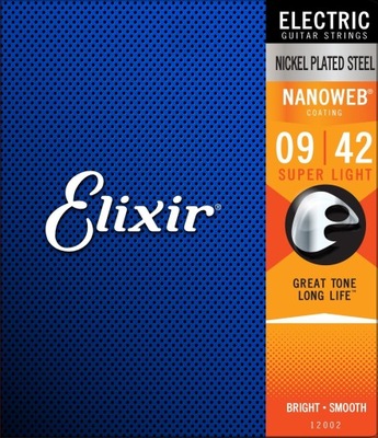 Elixir Nanoweb 9-42 struny do gitary elektrycznej