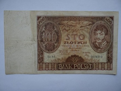 100 złotych 1932 r. Seria AK