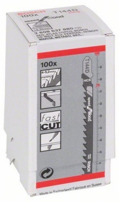 Čepeľ pre jigsaws T 144 D dreva 100 Ks