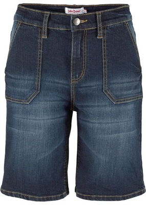 Spodnie damskie 34 jeansowe bermudy granatowe