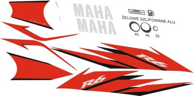 STICKERS YAMAHA YZF-R6 RJ-11 2006 BIALO RED - milautoparts-fr.ukrlive.com