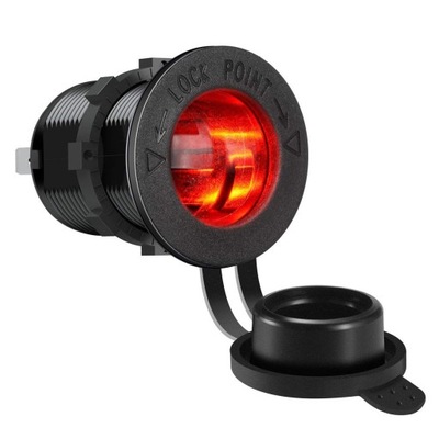 Роз'єм прикурювача підсвічувані led 12/24v 15a c фото №1