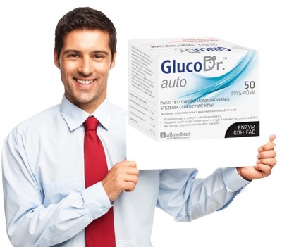 Paski GlucoDr. do pomiaru stężenia glukozy auto A testowe 50 sztuk