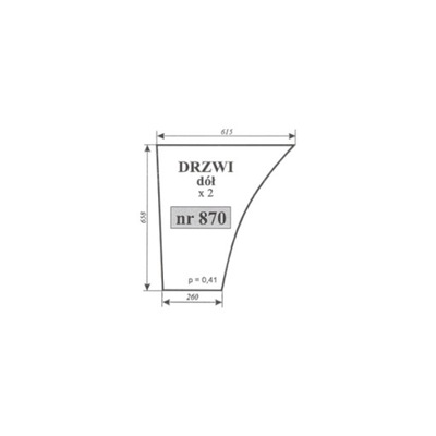 szyba drzwi dolna Massey Ferguson 352, 360, 362, 365, 382, 390, 396, 398