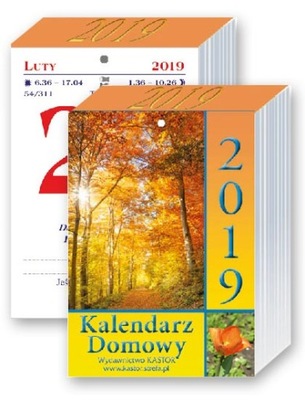 Kalendarz domowy 2019 zdzierak duży kastor 19 karteczki zrywki