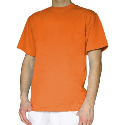 TheCo - Gładka koszulka t-shirt pomarańczowy M