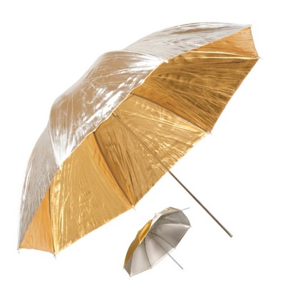 Parasolka srebrna złota 110cm odwracana solidna