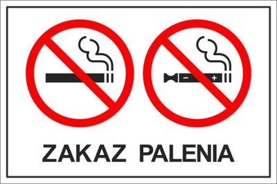 TABLICZKA zakaz palenia E-PAPIEROSÓW 15x22,5 | 24H