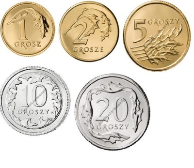 1,2,5,10,20 gr rocznik 1998 r komplet 5 monet