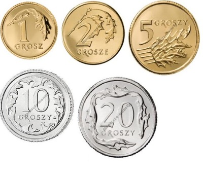 1,2,5,10,20 gr rocznik 1999 r komplet 5 monet