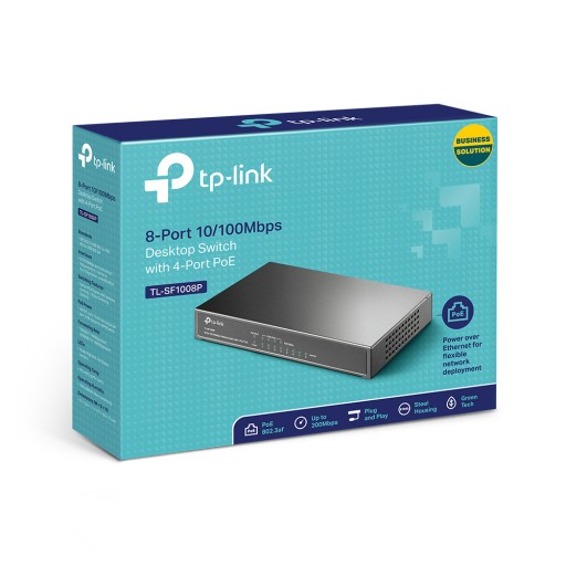 Коммутатор TP-LINK SF1008P 8x10/100 PoE Настольный компьютер