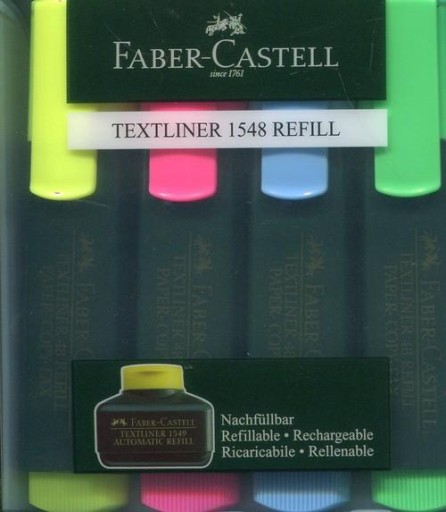 Хайлайтер TEXTLINER 48, футляр, 4 цвета FABER-CASTELL 154804 FC