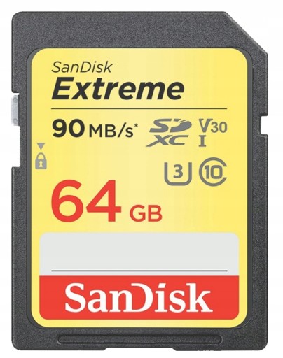 Sandisk SDXC EXTREME 64 ГБ 90 МБ/с CLASS10 UHS-I 4k