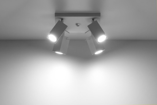 LAMPA SUFITOWA PLAFON LED SQUARE 4 PUNKTOWY BIAŁY DO KUCHNI JADALNI SALONU