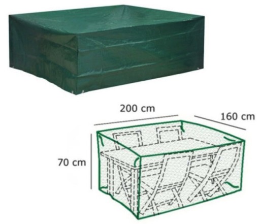 ПОКРЫТИЕ БРЕЗЕНТОВОЕ ПОКРЫТИЕ ДЛЯ САДОВОЙ МЕБЕЛИ НА СТОЛИКОВ 200x160x70 PE