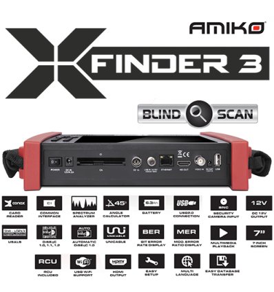 Amiko X-FINDER 3 DVB-S DVB-T Комбинированный измеритель сигнала