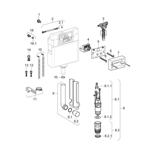 Заправочный клапан Geberit для GEBERITA DUOFIX