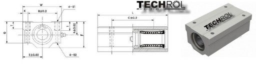 SMA 35 LGUU ЛИНЕЙНЫЙ ПОДШИПНИК В КОРПУСЕ SMA35LGUU