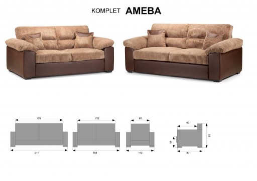 Zestaw wypoczynkowy 3+2 Ameba