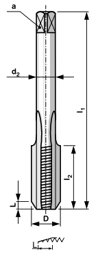 Метчики Метчик М12 3-х предметный ручной HSS DIN 352