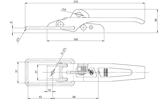 Боковой крюк прицепа ZB-01 Закрытие прицепа