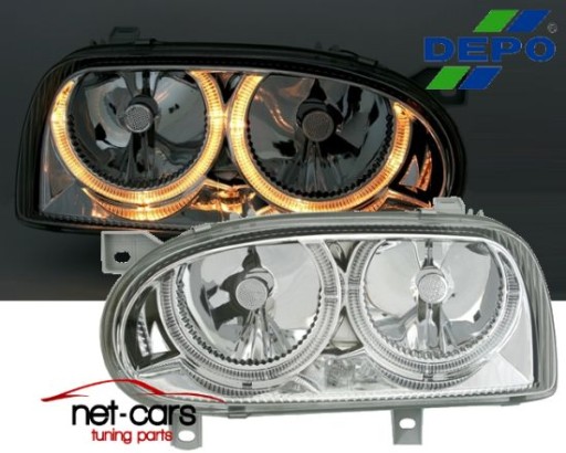 ЛАМПЫ ФАР FK VW GOLF III 3 ANGEL EYES C