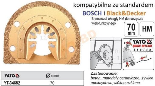 Brzeszczot okrągły HM beton ceramika YT34682