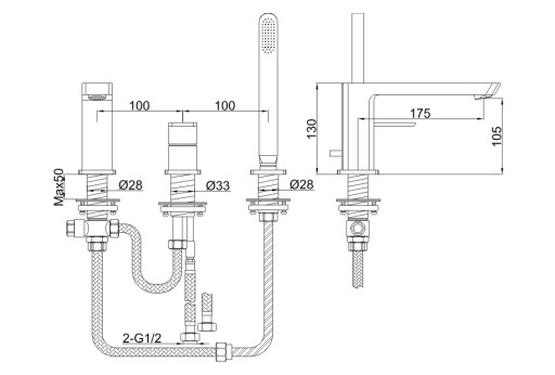 FOXAL QB241F KOHLMAN смеситель для ванны