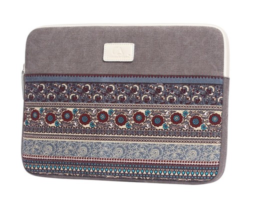 WRO etui ETNO Canvas na laptopa 15,6 czerwony orientalny motyw