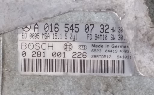 КОМПЬЮТЕР A 0165450732 MERCEDES W202 C КЛАСС 2.5D