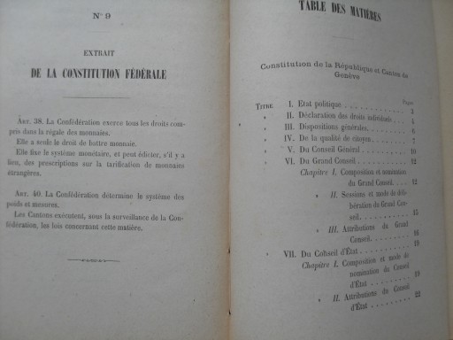 КОНСТИТУЦИЯ РЕСПУБЛИКИ. КАНТОН ЖЕНЕВА, ШВЕЙЦАРИЯ, 1875 Г.