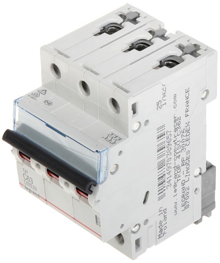 LEGRAND TX3 WYŁĄCZNIK NADPRĄDOWY 3P C63A S303