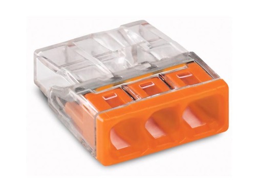 WAGO SZYBKOZŁĄCZKA 3x0,5-2,5 mm2 TRANSPARENTNA 50 sztuk