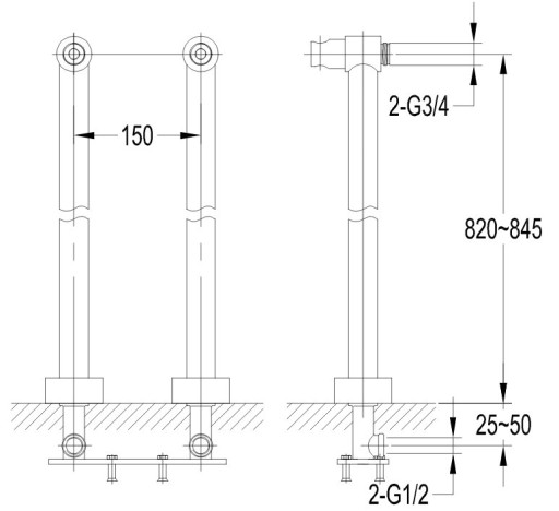 НОЖКИ ДЛЯ СМЕСИТЕЛЯ ДЛЯ ВАННЫ OMNIRES 8819BR