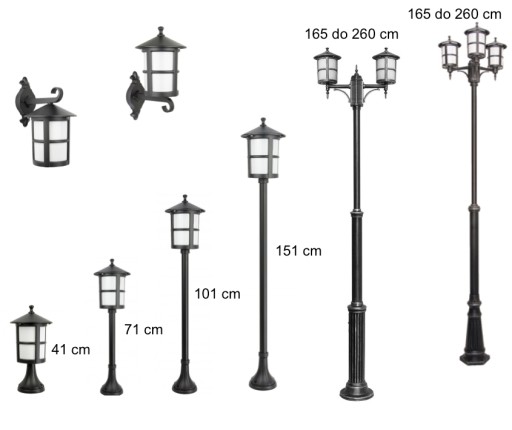 Solidna, lampa ogrodowa, parkowa 101 cm. Odlew z aluminium seria Cordoba