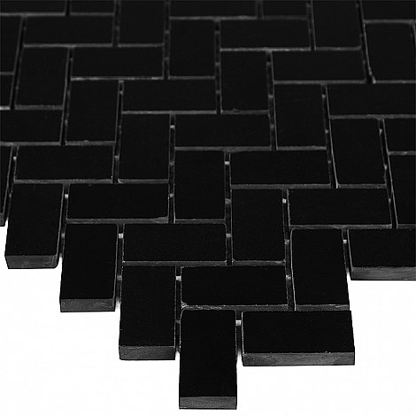 Мозаика DUNIN MOSAICS PURE BLACK HERRINGBONE 48