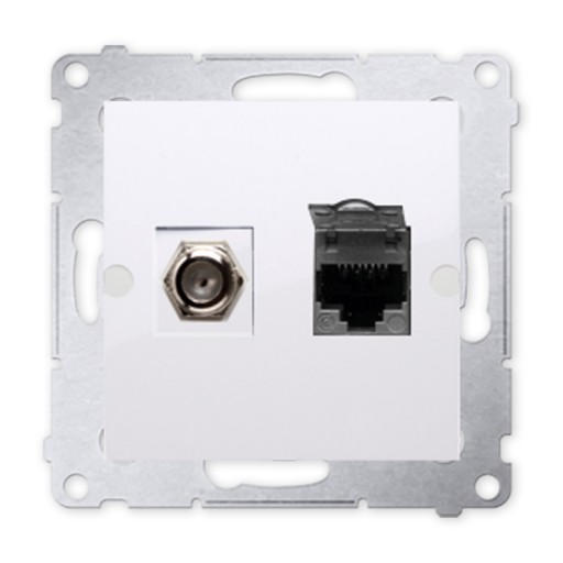 Simon 54 GNIAZDO KOM. RJ45+SATbiałe DASFRJ45.01/11