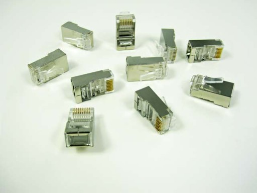 Модульная сетевая вилка RJ45 8p8c, ЭКРАНИРОВАННАЯ, 10 шт.