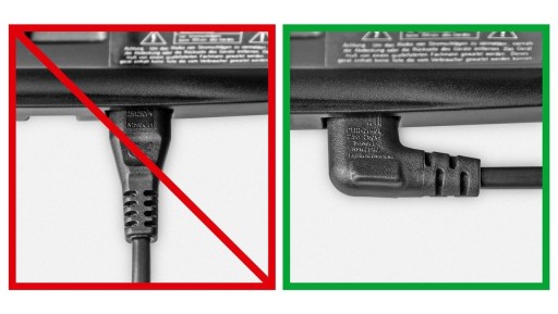 Kabel zasilający kątowy 3m Euro/C7 ósemka czar. HQ