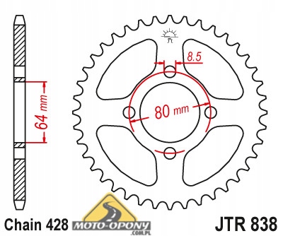 Комплект привода Yamaha YBR 125 Super POWER.