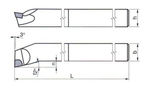 Токарно-ножевая расточная оправка NNWb ISO9R 2525 K20 25x25