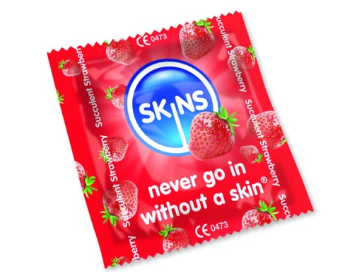 Клубничные презервативы SKINS STRAWBERRY NEW!