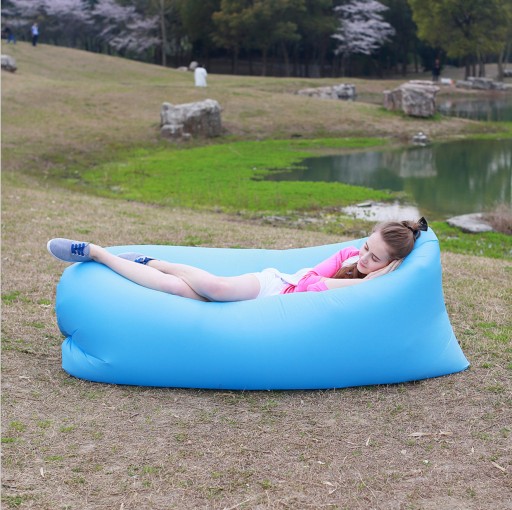 Nadmuchiwana Rozkładana Sofa Leżak Fotel Plażowy Materac na Plaże 9027 żółt