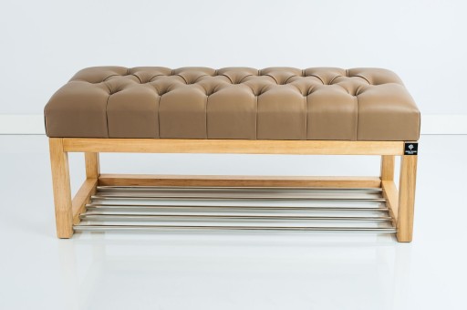 120 Producent Ławka Pikowana Cappuccino EMRA WOOD