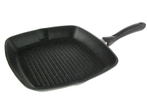 PATELNIA MARMUROWA GRILLOWA 28cm Z Pokrywką INDUKCJA Gaz 7015