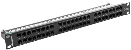PATCH PANEL 48 PORT 1U KAT.5E UTP CZARNY LANBERG