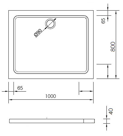 VELDMAN НИЗКИЙ ДУШЕВОЙ ПОДДОН 80x100 + СИФОН