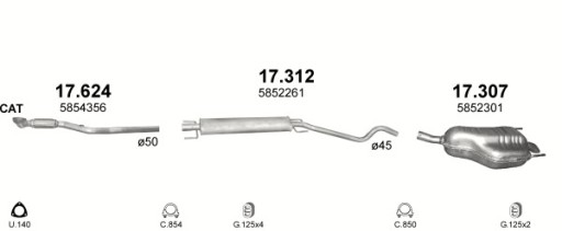 Патрубок с гибким соединителем Opel Astra H 1.8