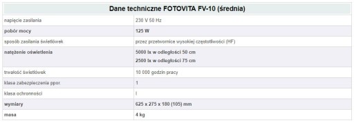 Lampa antydepresyjna FOTOVITA ŚREDNIA Ultraviol